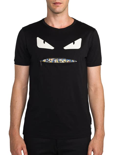 fendi zip mouth t shirt|tee shirt fendi faux.